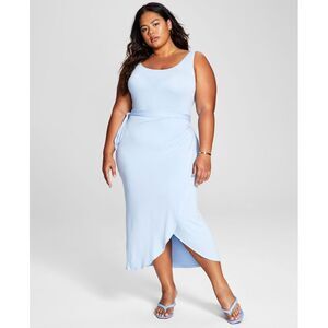 And Now This Now This Trendy Plus Size Side Tie Midi Dress